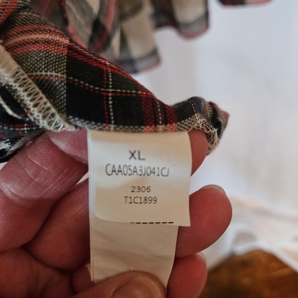 Cupshe Womens XL Plaid Tiered Flounce Mini Dress V neck‎ Black Red White - Picture 9 of 9